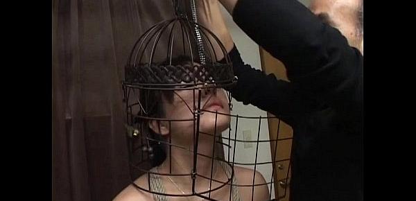  Subtitled Japanese CMNF BDSM nose hook bird cage play